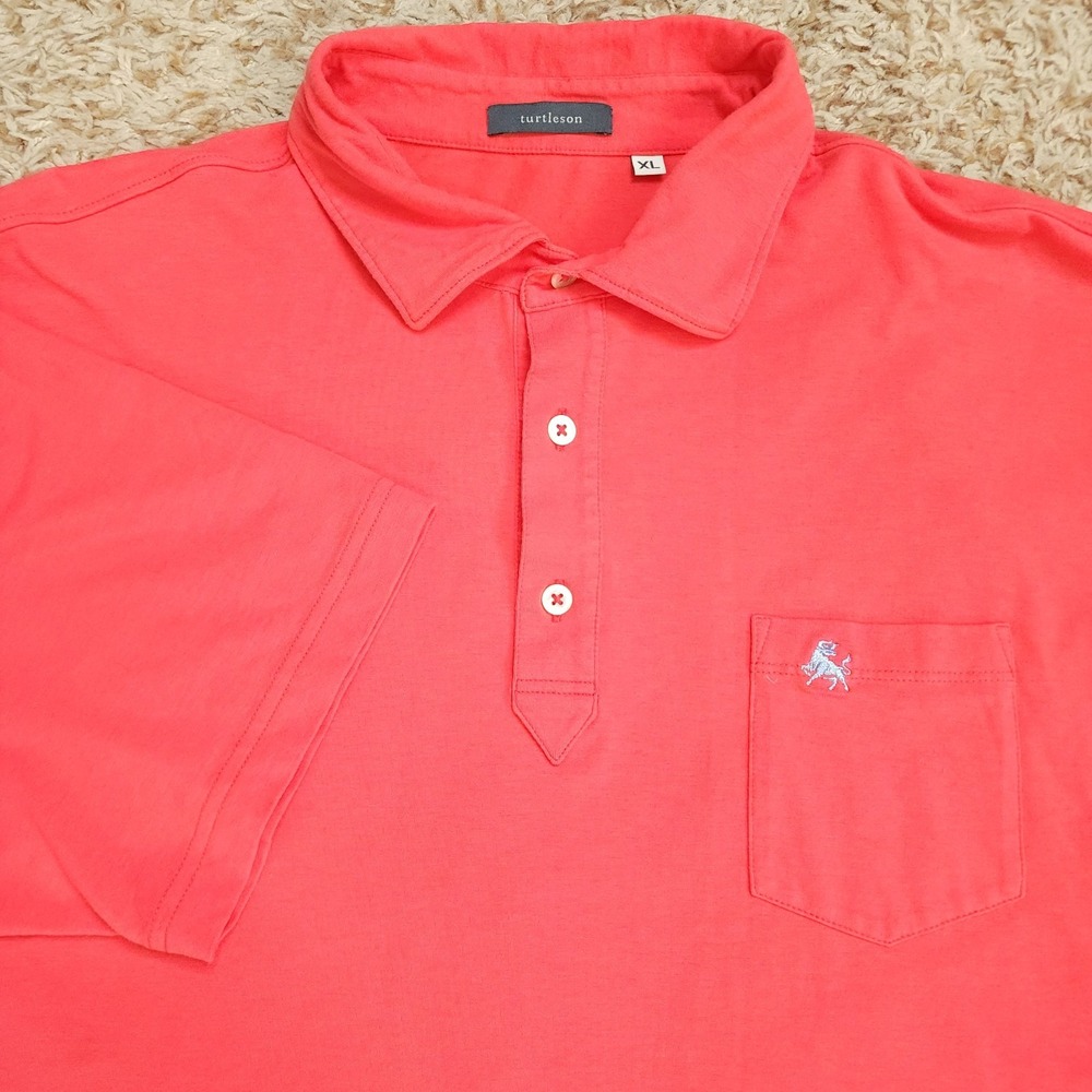 Turtleson Orange Mens XL Short Sleeve Golf Performance‎ Polo Shirt